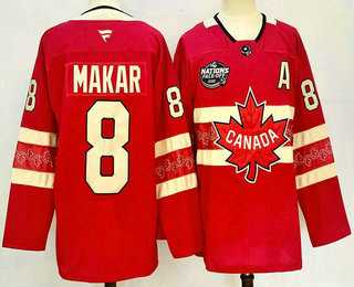 Men's Canada Hockey #8 Cale Makar Red 2025 4 Nations Face Off Authentic Jersey-0